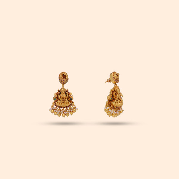 Nakshi Lakshmi Devi Hanging Earrings - Image 2