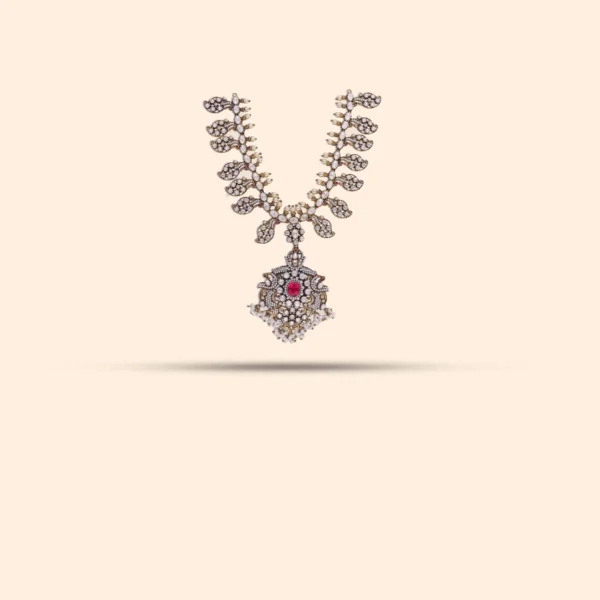 Ruby Victorian Pearl Necklace