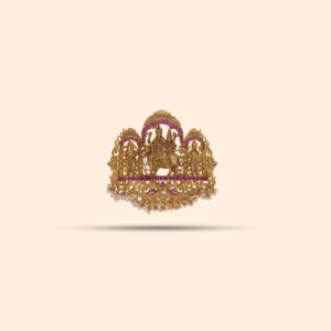 Ruby Shiva-Parvati Ganesh Temple Locket