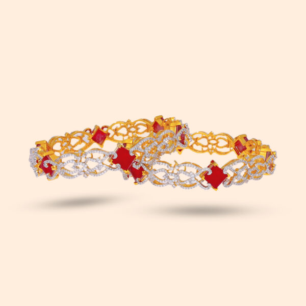 Diamond Red gemstone bangle