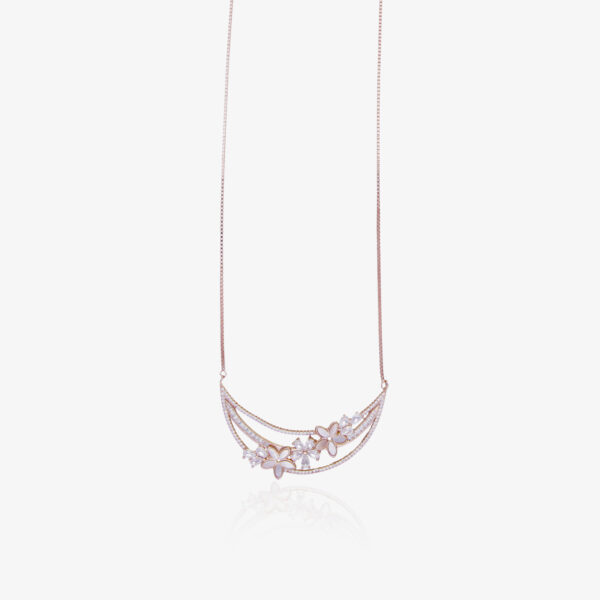 Necklace in Rose Gold with Swarovski & Pearls