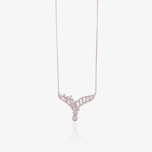 Rose Gold Necklace with Swarovski & Pearls