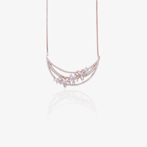 Necklace in Rose Gold with Swarovski & Pearls