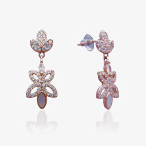Gold rose earrings