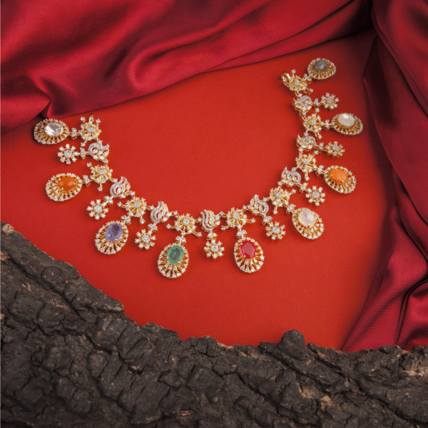 Navratna Moissanite Necklace