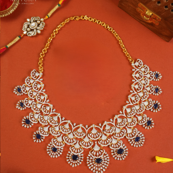 Blue Sapphire Swarovski Necklace Set - Image 3