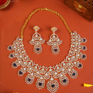 Blue Sapphire Swarovski Necklace Set