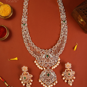 Peacock Emerald Swarovski Long Haar Set