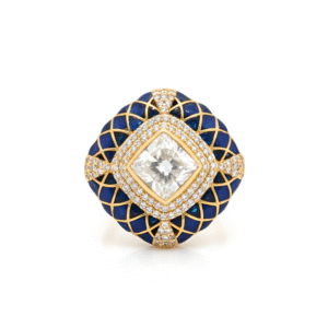 Square Sapphire Swarovski Ring
