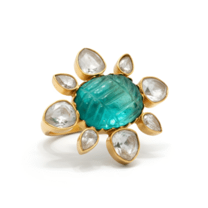 Emerald Oval Moissanite Ring