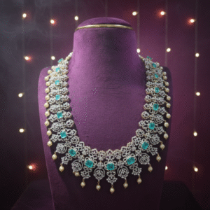 Square Emerald Swarovski Haaram