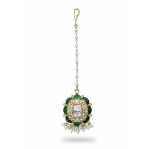 Emerald Kundan Pearl Maangtikka