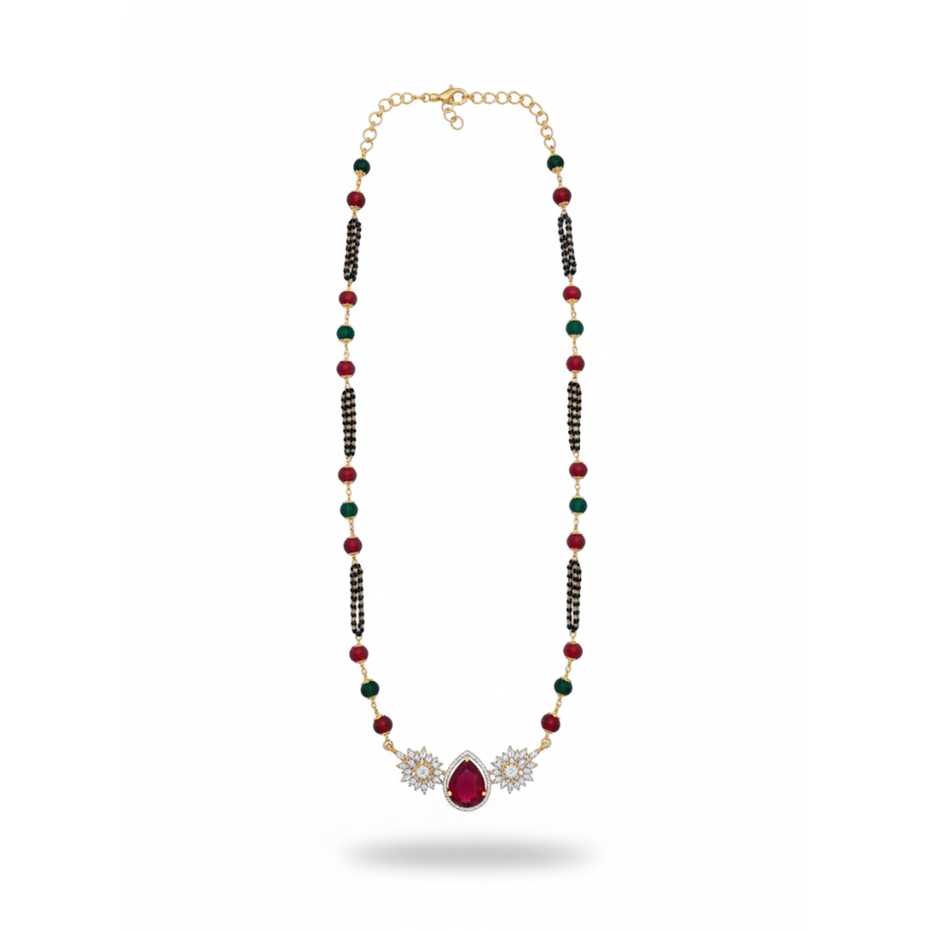 Tear Drop Floral Beads Necklace Set