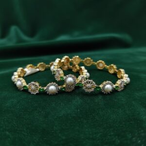 Floral Swarovski Emerald Bangle