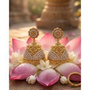 Floral Swarovski Nakshi Jhumkas