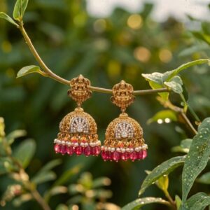 Lakshmi Devi Pearl Nakshi Jhumkas