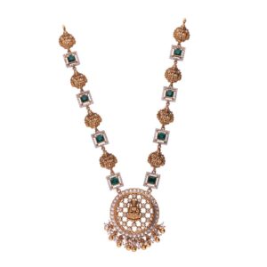 Divine Emerald Swarovski Nakshi Long Set