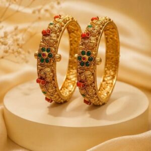Nakshi Coral Emerald Bangles