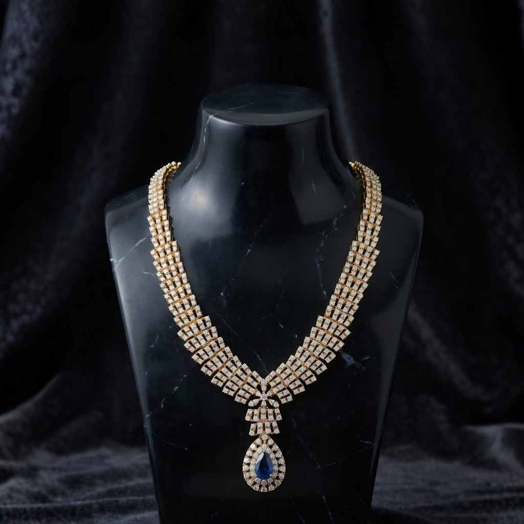 Sapphire Swarovski Necklace Set