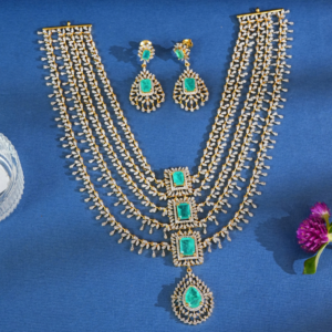 5 Layer Emerald Swarovski Bridal Necklace Set