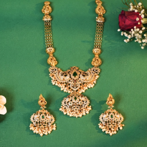 Traditional Nakshi Silver Bridal Long Haaram