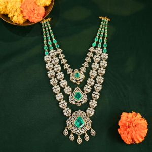 Emerald Swarovski Three-Layer Bridal Haaram