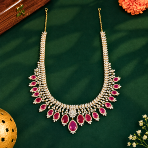 Ruby Teardrop Swarovski Haaram
