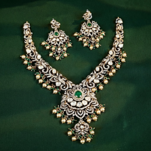 Victorian Emerald Pearl Choker Set