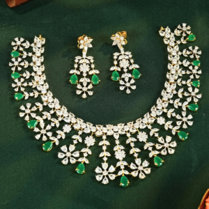 Emerald Teardrop Swarovski Choker Set